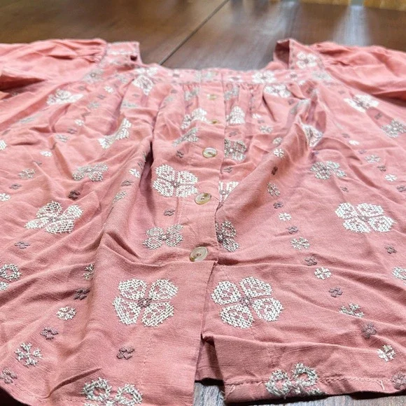 Torrid Linen Eyelet Tunic Embroidered Size XL Square Neck Flutter Boho Hippie - Picture 11 of 15